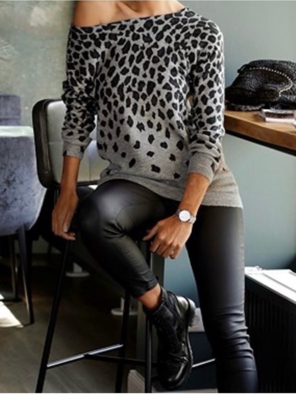 Lascana Leopard Print Knit Sweater 8-10